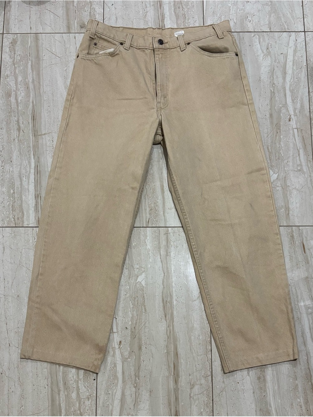 Vintage Orange Tab Levi's Beige Straight-Leg Jeans